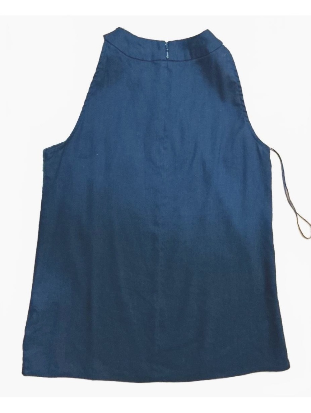 NWOT Antonio Melani Navy Linen Sleeveless Halter Top - Picture 4 of 7